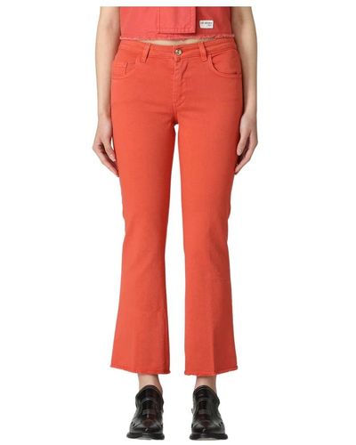 Fay Cropped Trousers - Red
