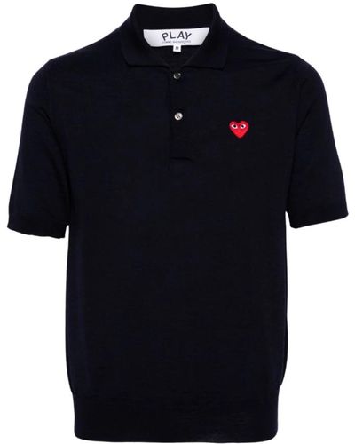 COMME DES GARÇONS PLAY Roter herz polo pullover - Blau