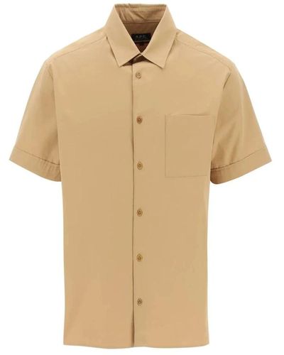 A.P.C. Short Sleeve Shirts - Natural