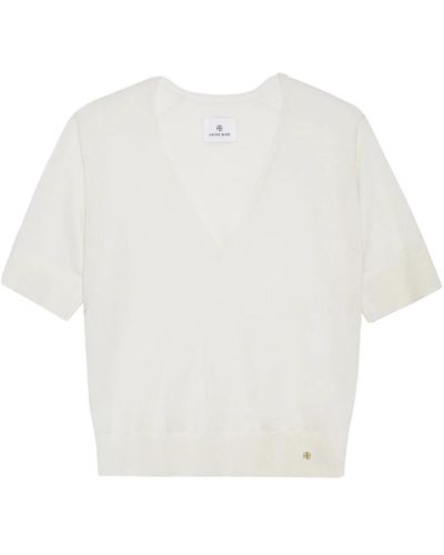 Anine Bing Ivory all-over-jersey sweater - Bianco
