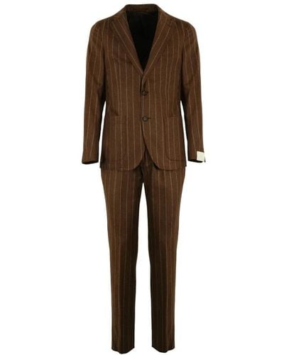 Eleventy Suits > suit sets > single breasted suits - Marron