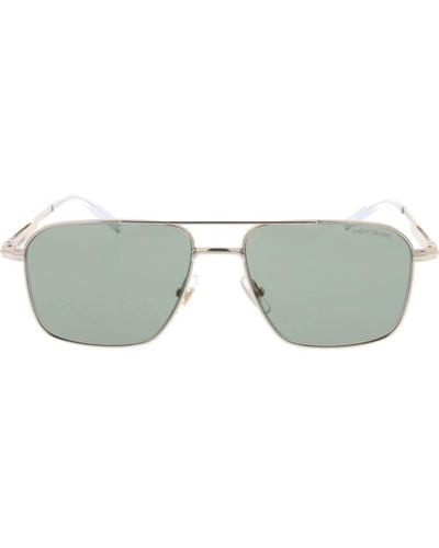 Montblanc Xl sonnenbrille mit einheitlichen gläsern - Grau