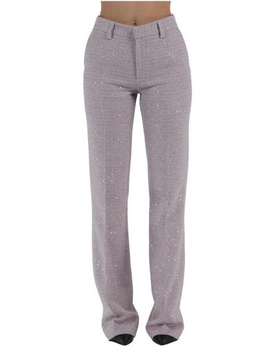 Alessandra Rich Straight Trousers - Grey