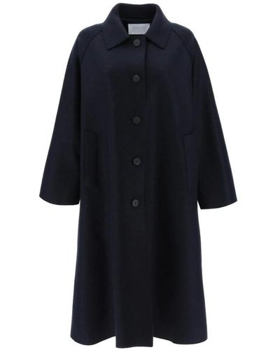 Harris Wharf London Cappotto balmacaan in lana pressata con vestibilità oversize - Blu