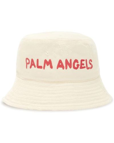 Palm Angels Rote logo natürliche beanie mütze - Pink