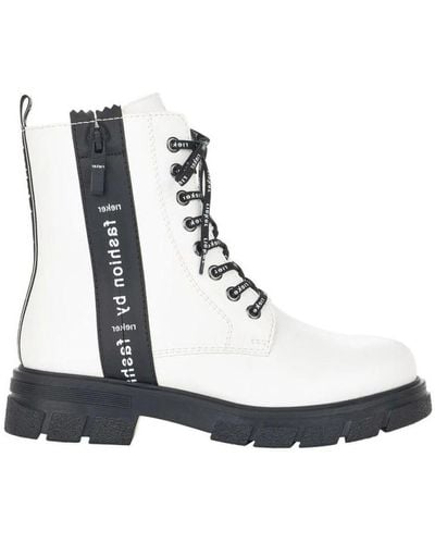 Rieker Lace-Up Boots - White