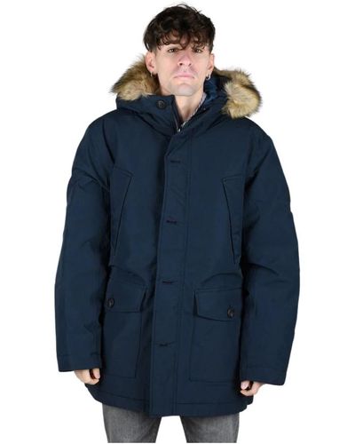 Timberland Parka uomo con cappuccio in pelliccia removibile e tecnologia dryvent - Blu