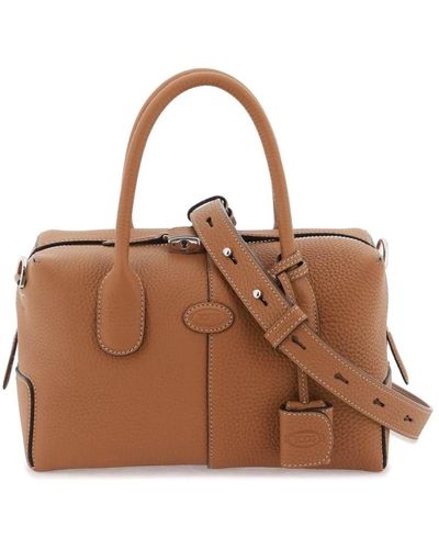Tod's Tods grained leather bowling bag - Marrone
