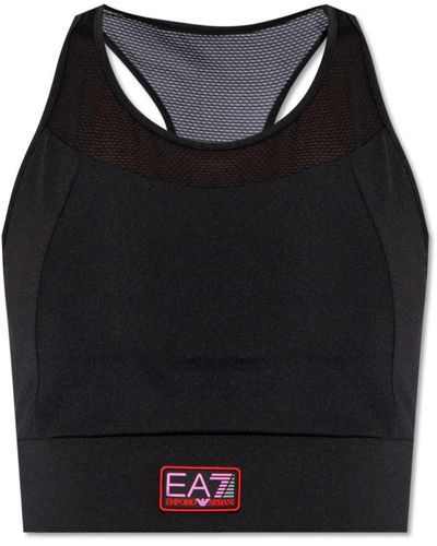 EA7 Sujetador deportivo con logotipo - Negro