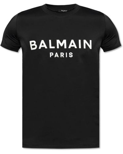 Balmain Schwimm t-shirt mit logo - Schwarz