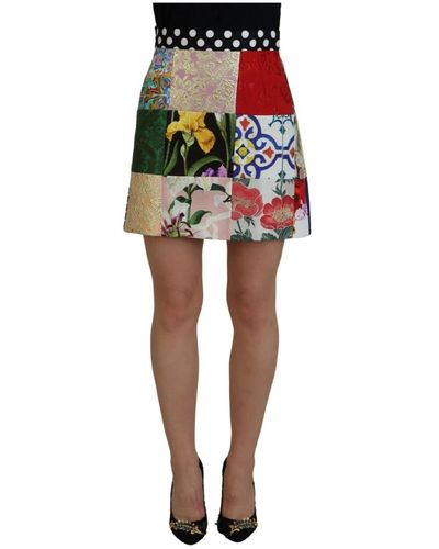 Dolce & Gabbana Majolika patchwork minirock - Mehrfarbig