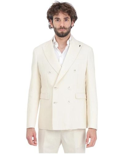 Patrizia Pepe Elegante cremefarbene jacke mit logodetail - Weiß
