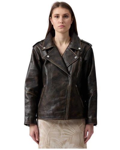 Ermanno Scervino Leather Jackets - Black
