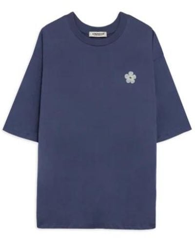 A PAPER KID Magliette blu con logo fiore