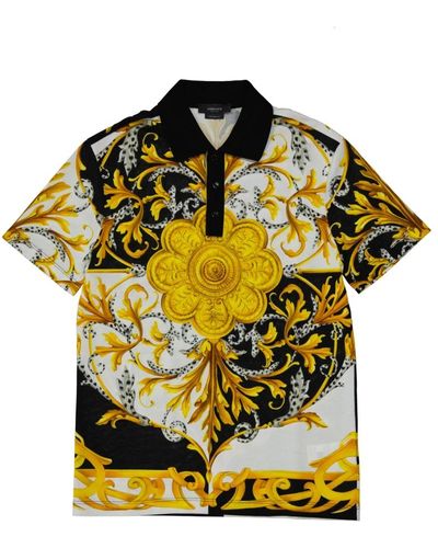 Versace Barocco print polo shirt - Gelb
