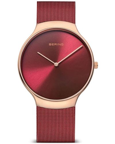 Bering Charity rosso acciaio orologio da donna