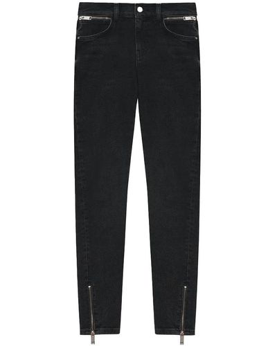 Anine Bing Jeans ajustados a la cintura y tobillo - Negro