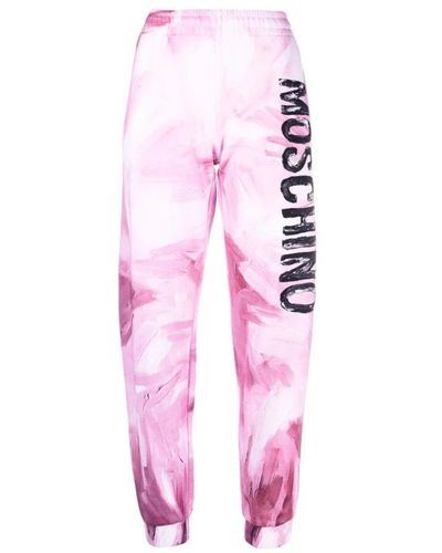 Moschino Rosa baumwoll-sweatpants für frauen - Pink