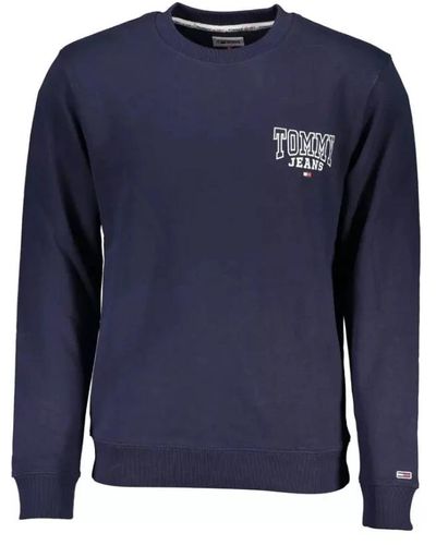 Tommy Hilfiger Blaues baumwoll-sweatshirt, langarm, logo-print