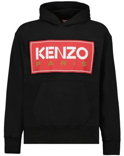 KENZO Paris hoodie mit logo-patch - Schwarz