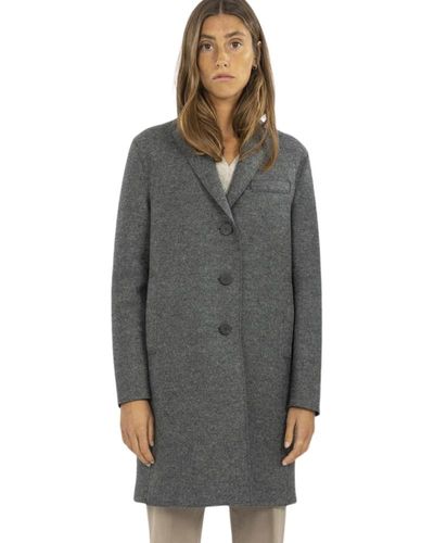 Harris Wharf London Single-Breasted Coats - Grey