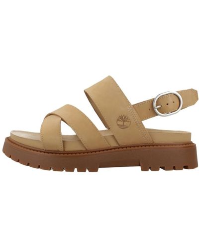 Timberland Sandalias planas elegantes para mujeres - Marrón