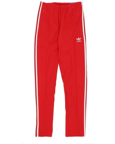 adidas Scarlet/white trackpant streetwear - Rot