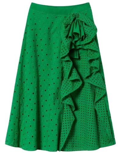 Twin Set Midi Skirts - Green