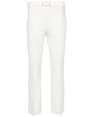 Twin Set Pantalones de nieve flare con hebilla oval t - Blanco