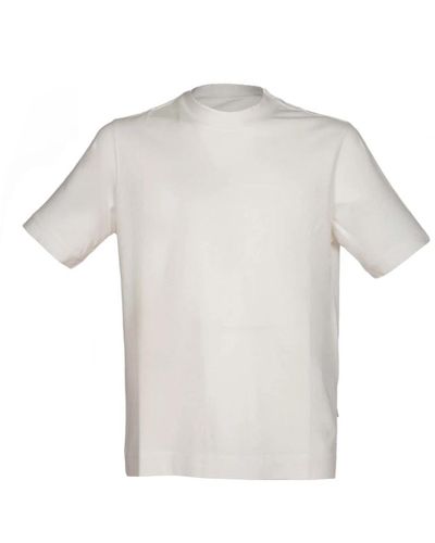 Circolo 1901 Colletto a costine t-shirt in cotone bianco latte