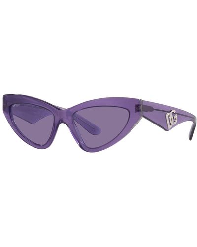Dolce & Gabbana Cat-eye occhiali da sole fleur lenti viola