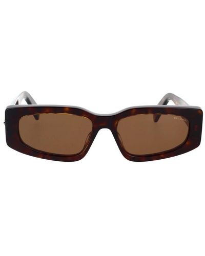 BVLGARI Forma geometrica occhiali da sole con lenti marroni - Marrone