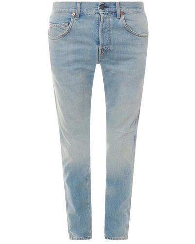 Gucci Jeans in cotone iconici horsebits - Blu