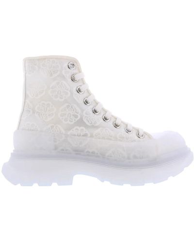 Alexander McQueen Lace-Up Boots - White