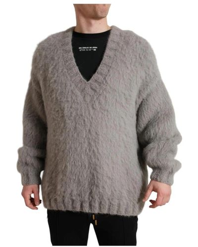 Dolce & Gabbana Knitwear > v-neck knitwear - Gris