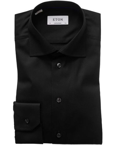 Eton Zeitgenössisches signature twill hemd schwarz