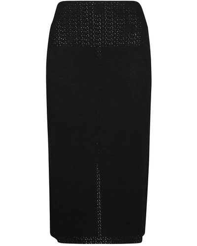 Victoria Beckham Elegante falda midi negra - Negro
