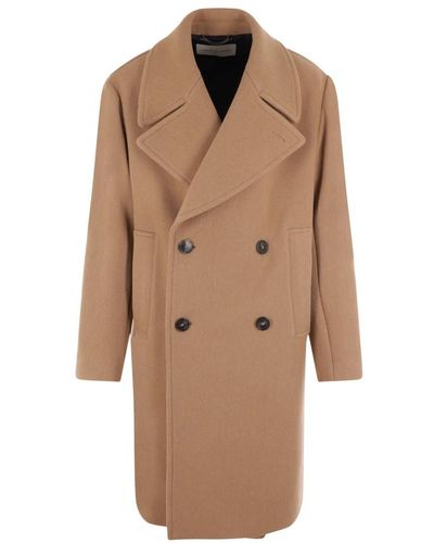 Dries Van Noten Coats > double-breasted coats - Marron