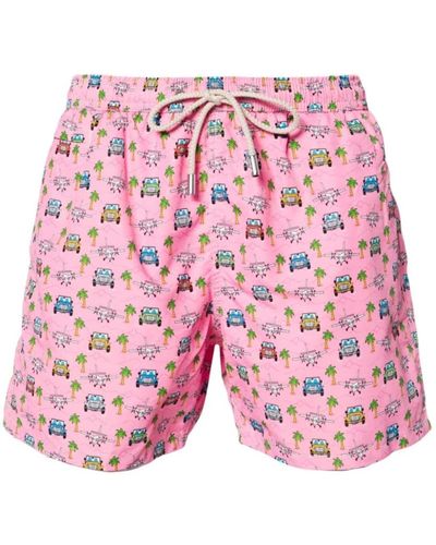 Mc2 Saint Barth Rosa meer kleidung grafikdruck shorts - Pink