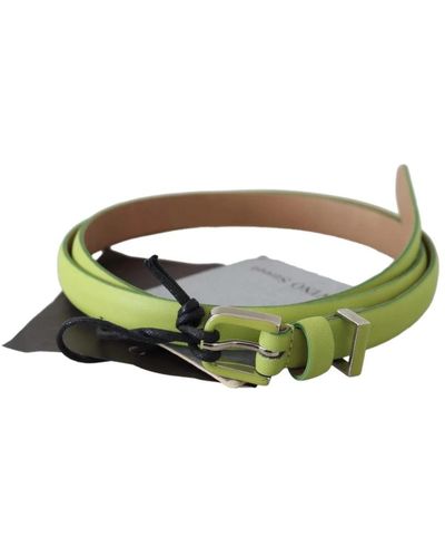 Ermanno Scervino Leather chartreuse silver belt - Grün