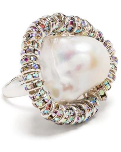PEARL OCTOPUSS.Y Anello barocco diamante perla - Metallizzato