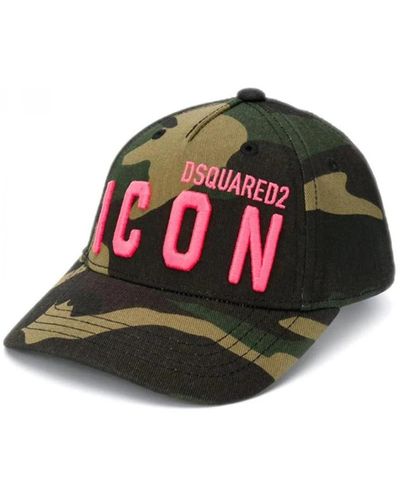DSquared² Iconico cappellino verde militare in cotone