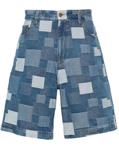 A.P.C. Jeans in denim patchwork blu gamba dritta