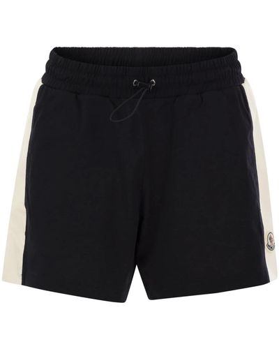 Moncler Jersey shorts mit popelineinsätzen - Schwarz