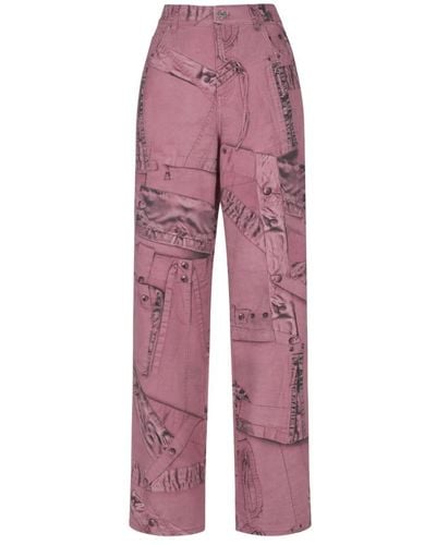 Blumarine Boyfriend print jeans - Rosso