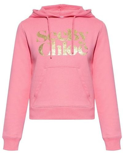 See By Chloé Hoodie with logo - Pink