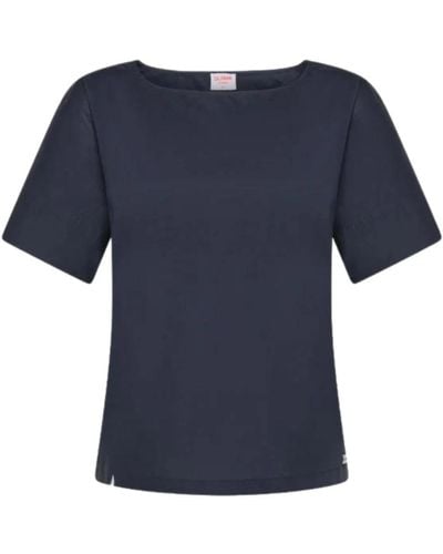 Sun 68 Blaues baumwoll-slim-fit-t-shirt