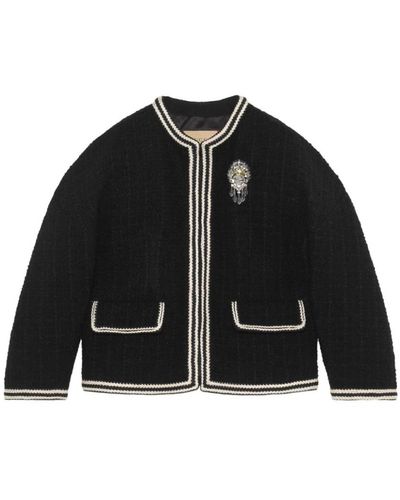 Gucci Bouclé Tweed Wool Jacket - Black
