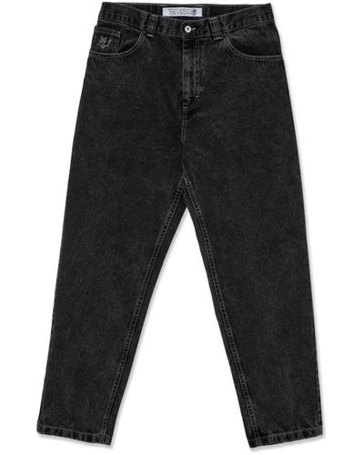 POLAR SKATE Jeans in denim di cotone con ricamo - Nero