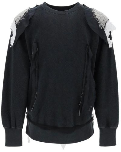 Maison Margiela Inside-out sweatshirt mit decortiqué-applikationen - Schwarz